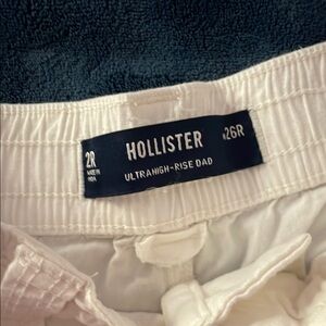 Hollister White Ultrahigh-Rise Dad Pants